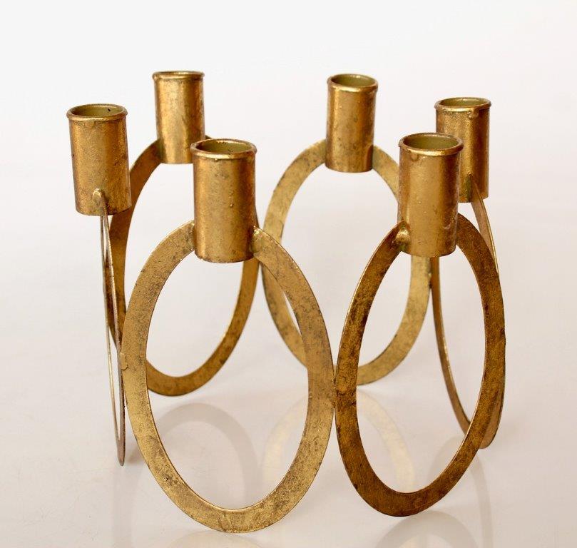 Gold 6 Candle Holder